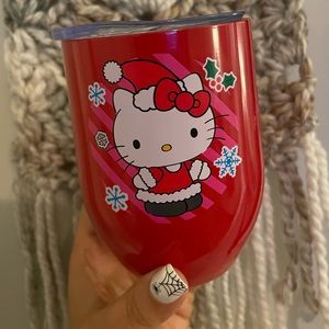 Christmas Hello Kitty Red Insulated Wine Glass Tumbler NEW